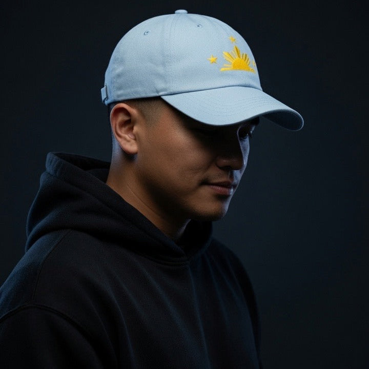 Three Stars & Sun Script Hat
