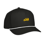 Yellow Gold Jeepney + Script - Rope Hat - Black/White