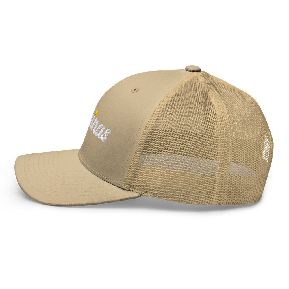 Three-Star Script Trucker Hat