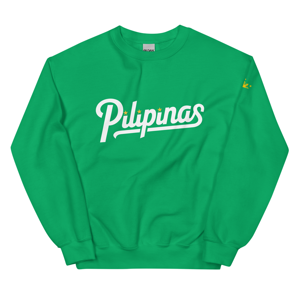 PILIPINAS & THREE STARS auf grünem Unisex-Sweatshirt