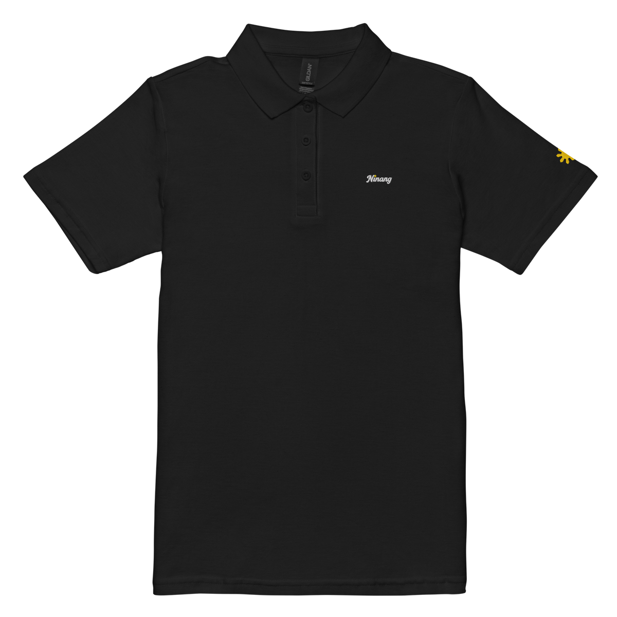 Ninang (Godmother) women’s polo, Black, front