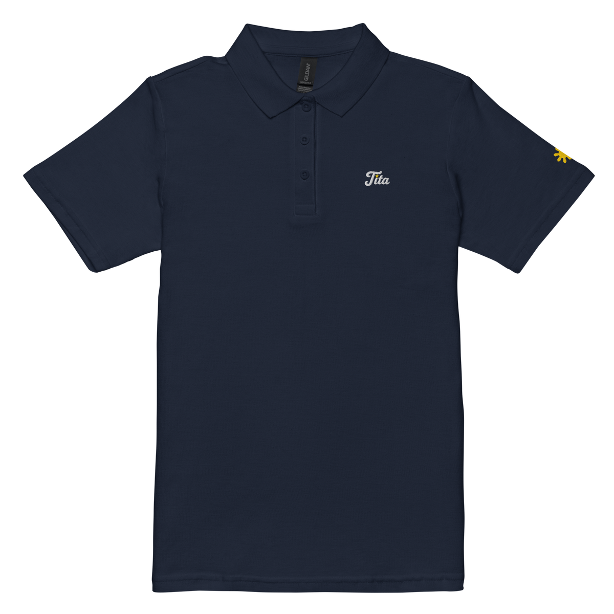 Tita (Auntie) women’s polo, Navy, front