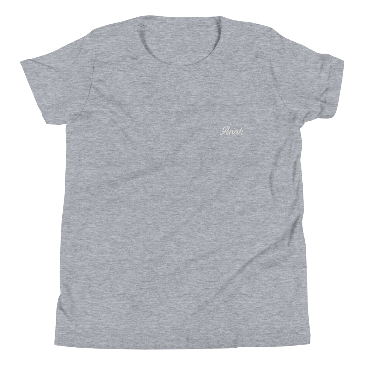 Anak (Child) youth tee, Athletic Heather, front